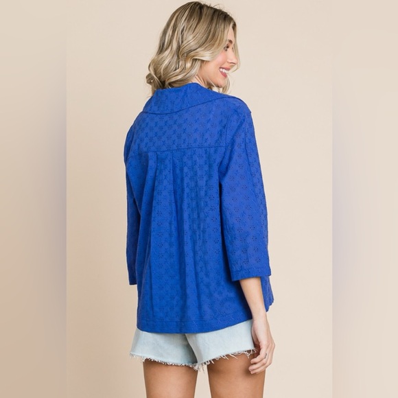 Culture Code Double Breasted Eyelet Jacket with Pockets 10010061277 - Picture 2 of 4